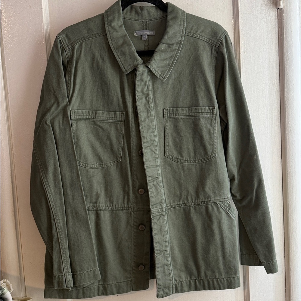 Wit & Wisdom Sage Green Collared Jacket